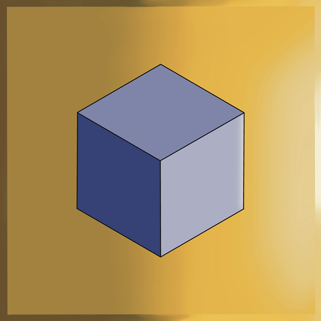 An isometric purple cube with shading giving it a three-dimensional appearance.